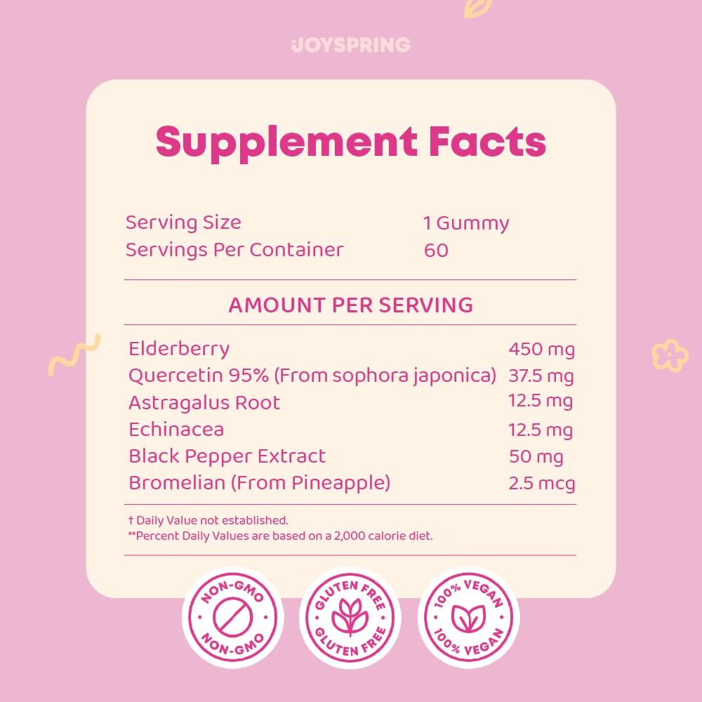 JoySpring Gomitas calmantes para niños, suplemento calmante para niños, gomitas de apoyo inmunológico para niños, apoyo inmunológico para niños y