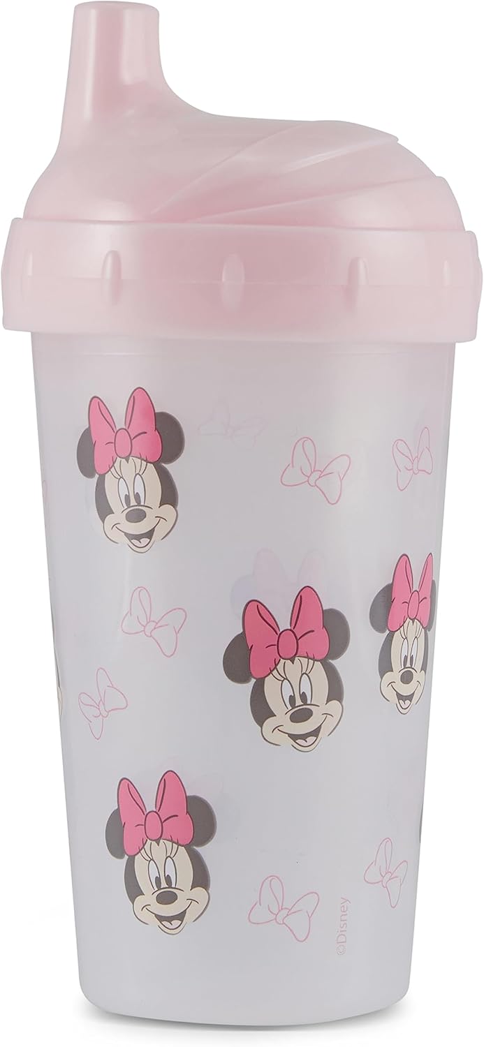 Vasos para sorber para niñas  10 onzas de Minnie Mouse Cup Pack de dos con popote y tapa  Botella de agua de viaje azul duradera a prueba de fugas