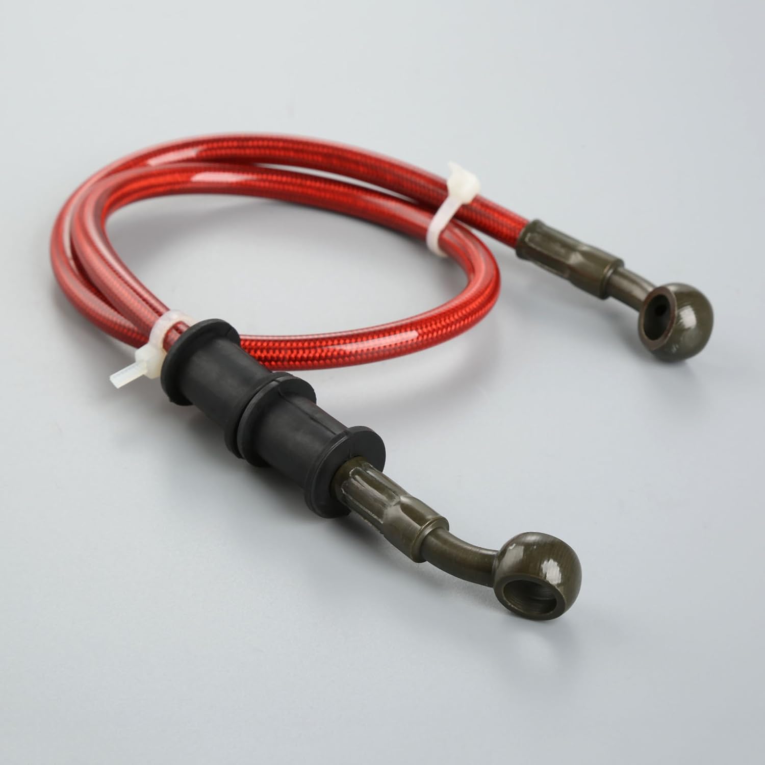 Mtsooning – Manguera de aceite para embrague, freno, de acero trenzado, para motocicleta, tubo, 1 unidad., 60cm, Rojo