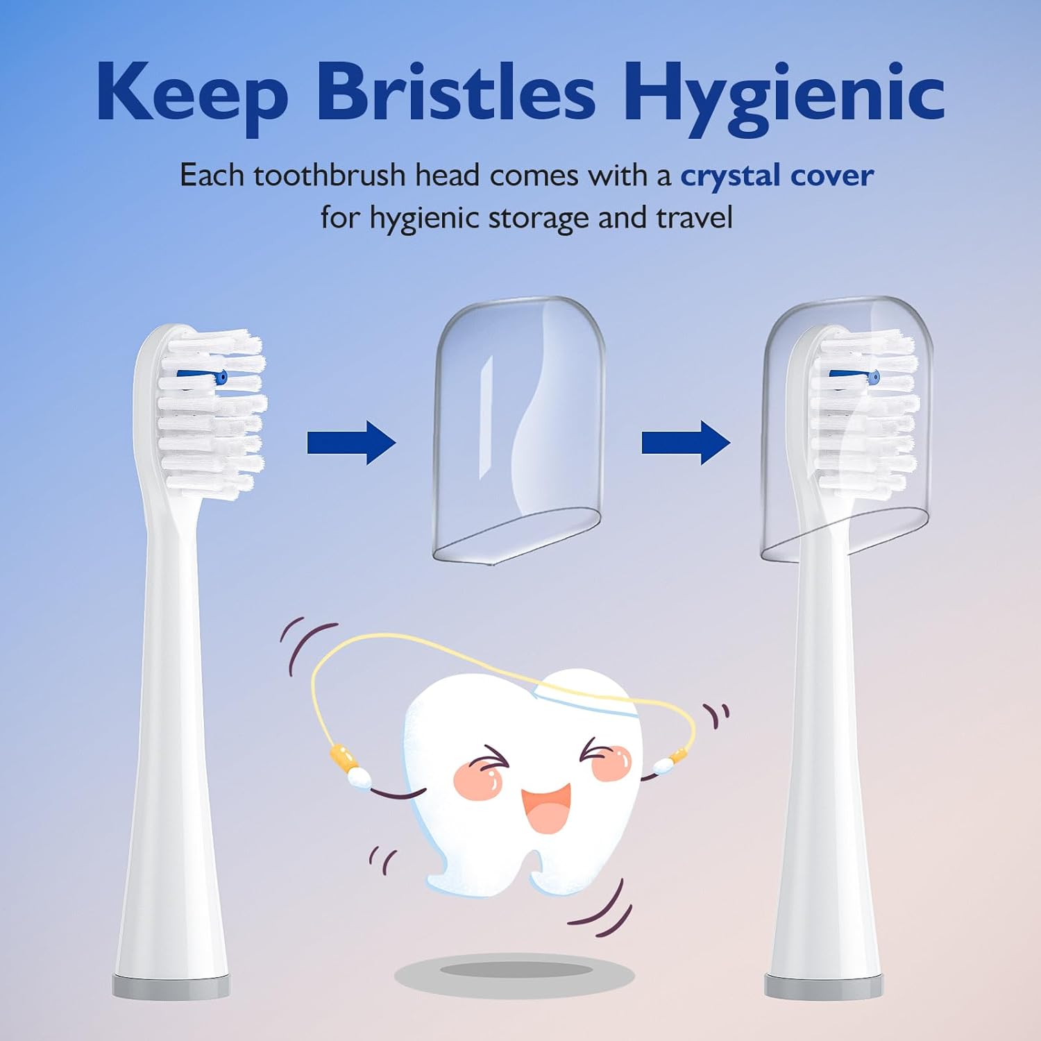 Cabezales de repuesto para cepillo de dientes Water-Pik Sonic Fusion y Sonic Fusion 2.0, SF01, SF02, SF03 y SF04, cerdas transparentes, forma