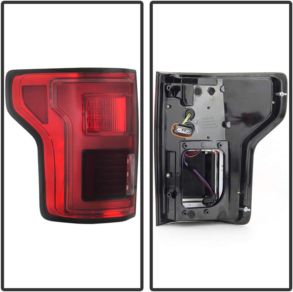 ACANII – Para 2015 2016 2017 Ford F150 camión wsensor de punto ciego rojo claro completo LED luz tubo luces traseras lámparas de freno