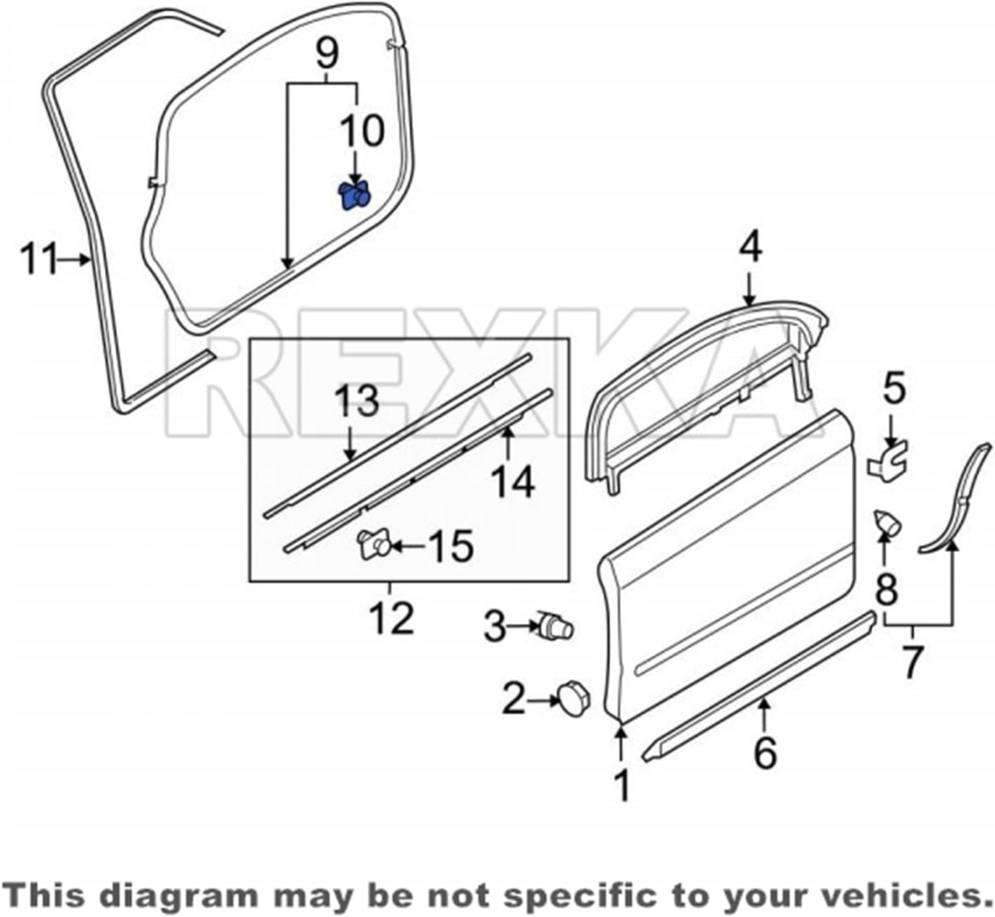Rexka 20 clips de retención de burlete de puerta A4 para Audi 8E0837485D A4 RS4 S4 B6 B7 8E0-837-485-D