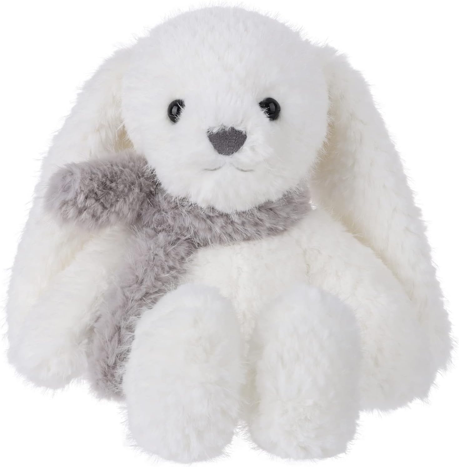 Apricot Lamb Juguetes de peluche blanco conejo con bufanda de peluche suave perfecto para niños 8.5 pulgadas