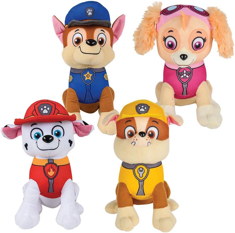 4 piezas Paw Patrol Pup Pal 4 Pcs Character Plush Set Marshall Chase Rubble Skye 5.9 in