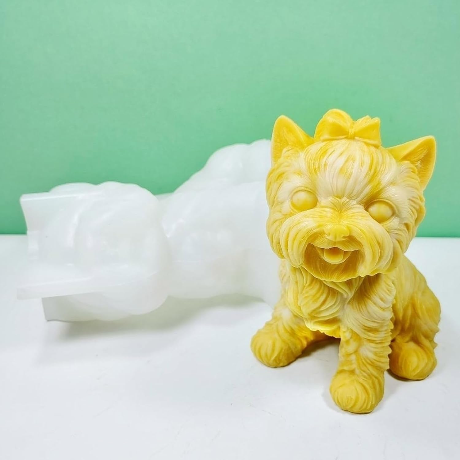 Molde epoxi hecho a mano para decoración de perro, molde de vela para decoración de bricolaje, fabricación de jabón, 3D, estéreo, para perros