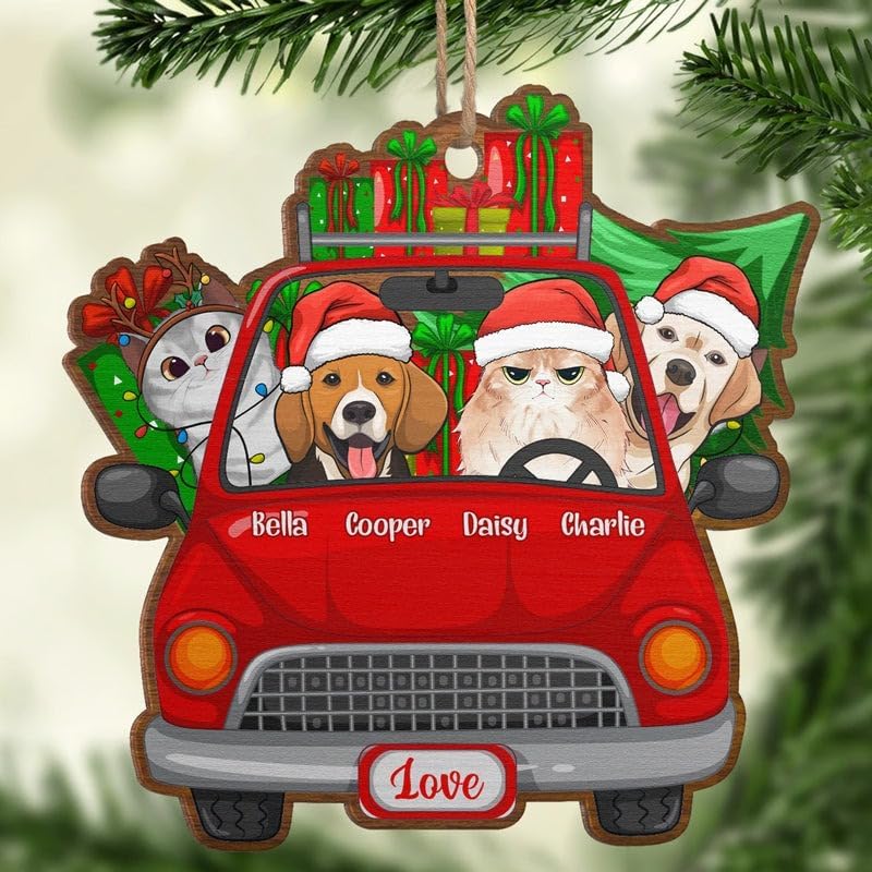 Pawfect House We Woof You A Merry Christmas – Adornos de Navidad personalizados de madera 2023, regalos de cumpleaños de Navidad para amantes de los