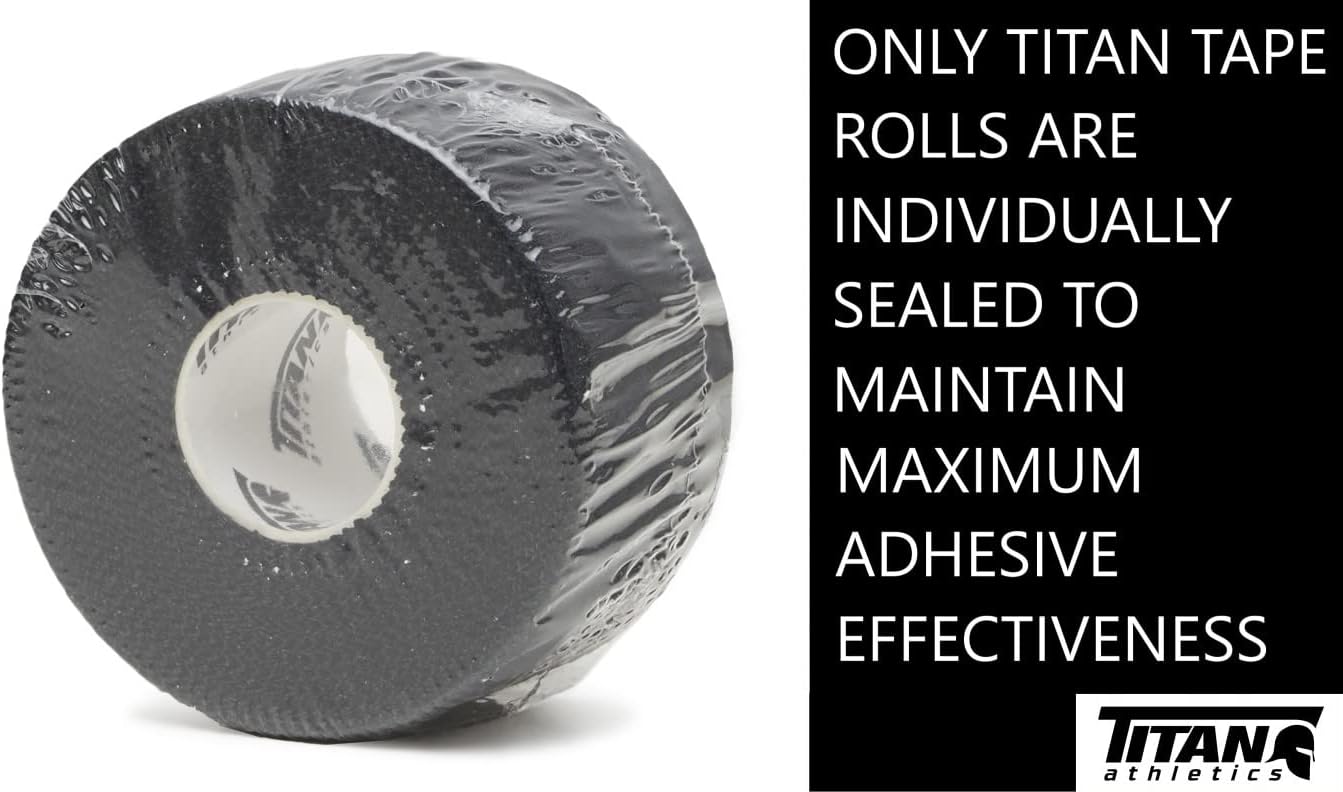 Cinta deportiva negra de alta calidad – 1 12 pulgadas x 45 pies por rollo – 100% algodón con óxido de zinc – Diseño en zig zag fácil de rasgar