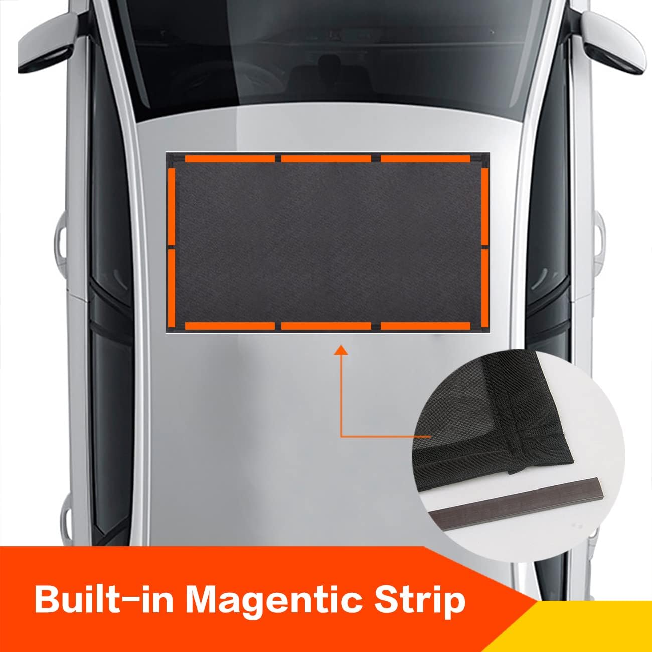 VARGTR Parasol para techo solar de automóvil, red magnética para sombra, cubierta para techo de automóvil, pantalla magnética de malla transpirable,