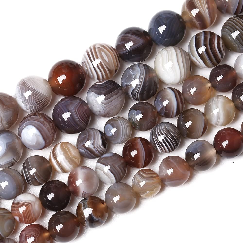 46 cuentas AAA de ágata Sardonyx natural de Botswana de 0.315 in para la fabricación de joyas, piedra energética de cristal curativo, para hacer