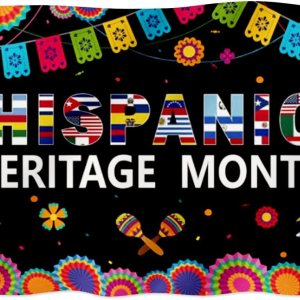 Bolcagob Bandera de decoración del mes de la herencia hispana de 2 x 3 pies, doble impresa, bandera latinoamericana divertida para decoración de Bolcagob Bandera de decoración del mes de la herencia hispana de 2 x 3 pies, doble impresa, bandera latinoamericana divertida para decoración de