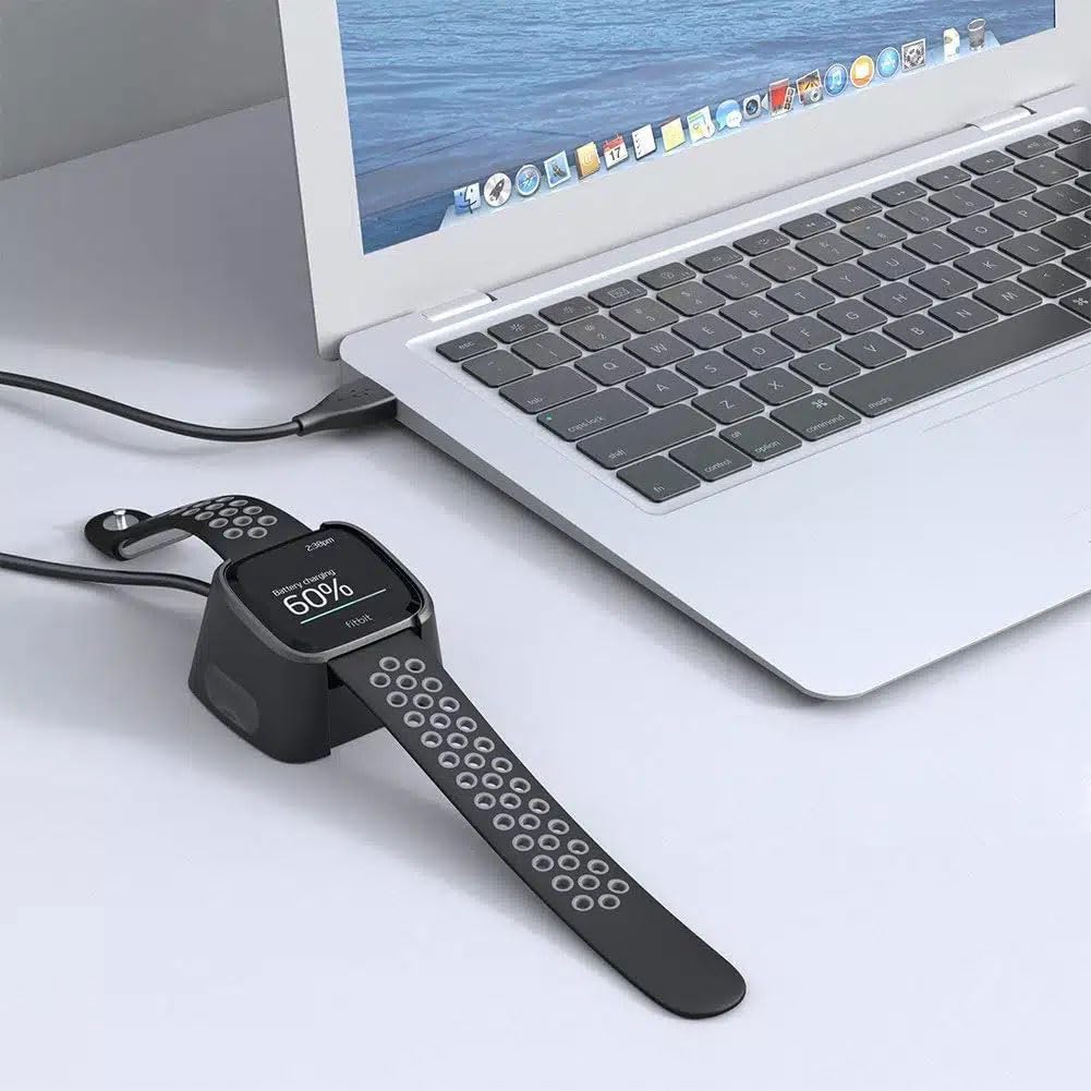 Cargador de pared para Fitbit Versa 2, cable de cargador Fitbit Versa 2, adaptador de reloj inteligente Versa 2, bloque de carga y base de carga