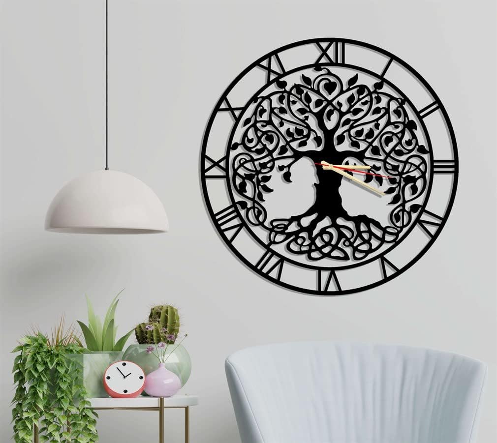 Reloj de pared de metal Árbol de la vida, reloj de pared decorativo del árbol de la vida, reloj de pared para el hogar, regalo de inauguración de la