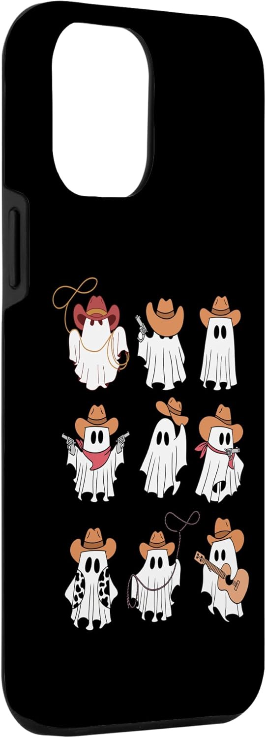 Funda espeluznante divertida para iPhone 12 Pro Max Boo Haw Western Cowboy Ghost Cowgirl