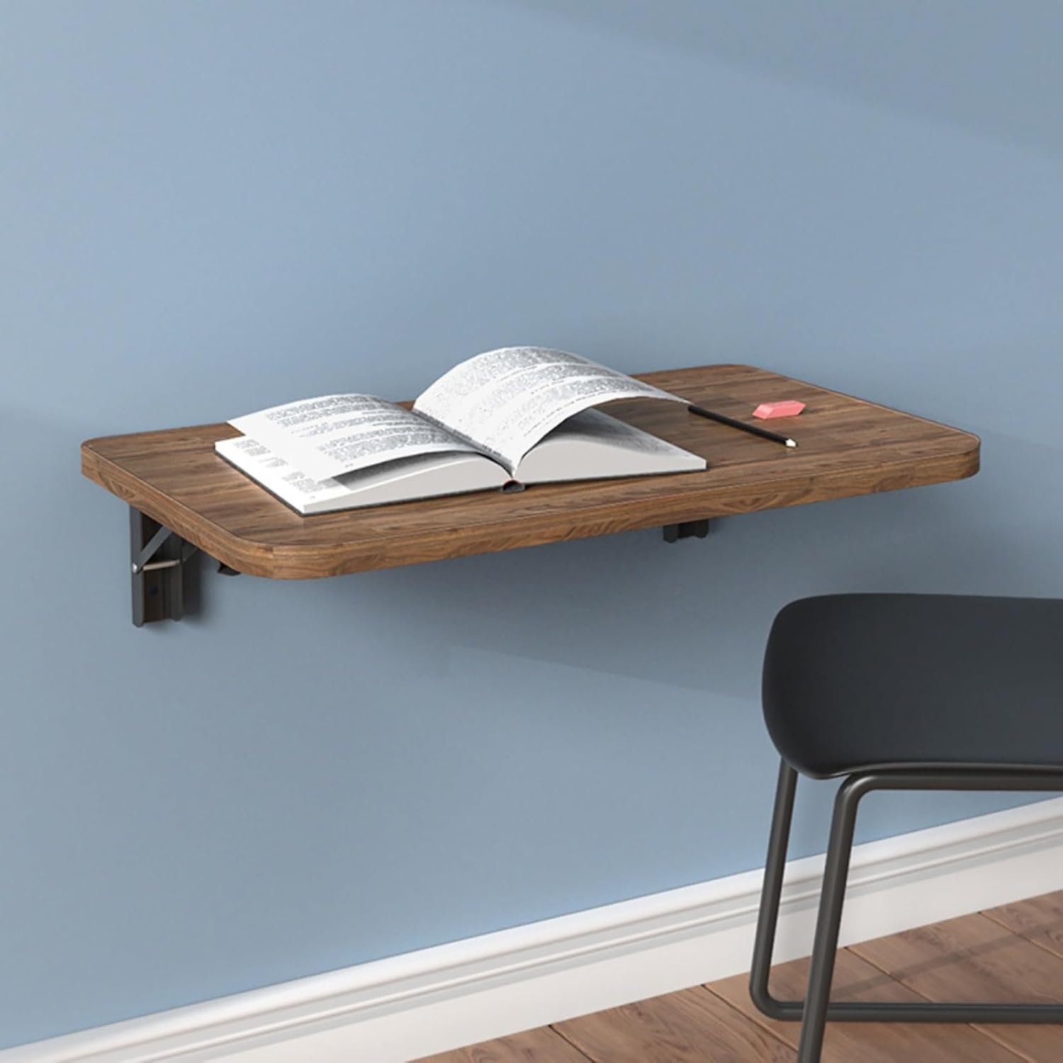 Mesa plegable montada en la pared, escritorio plegable montado en la pared para espacios pequeños, escritorio, oficina, hogar, cocina, mesa de