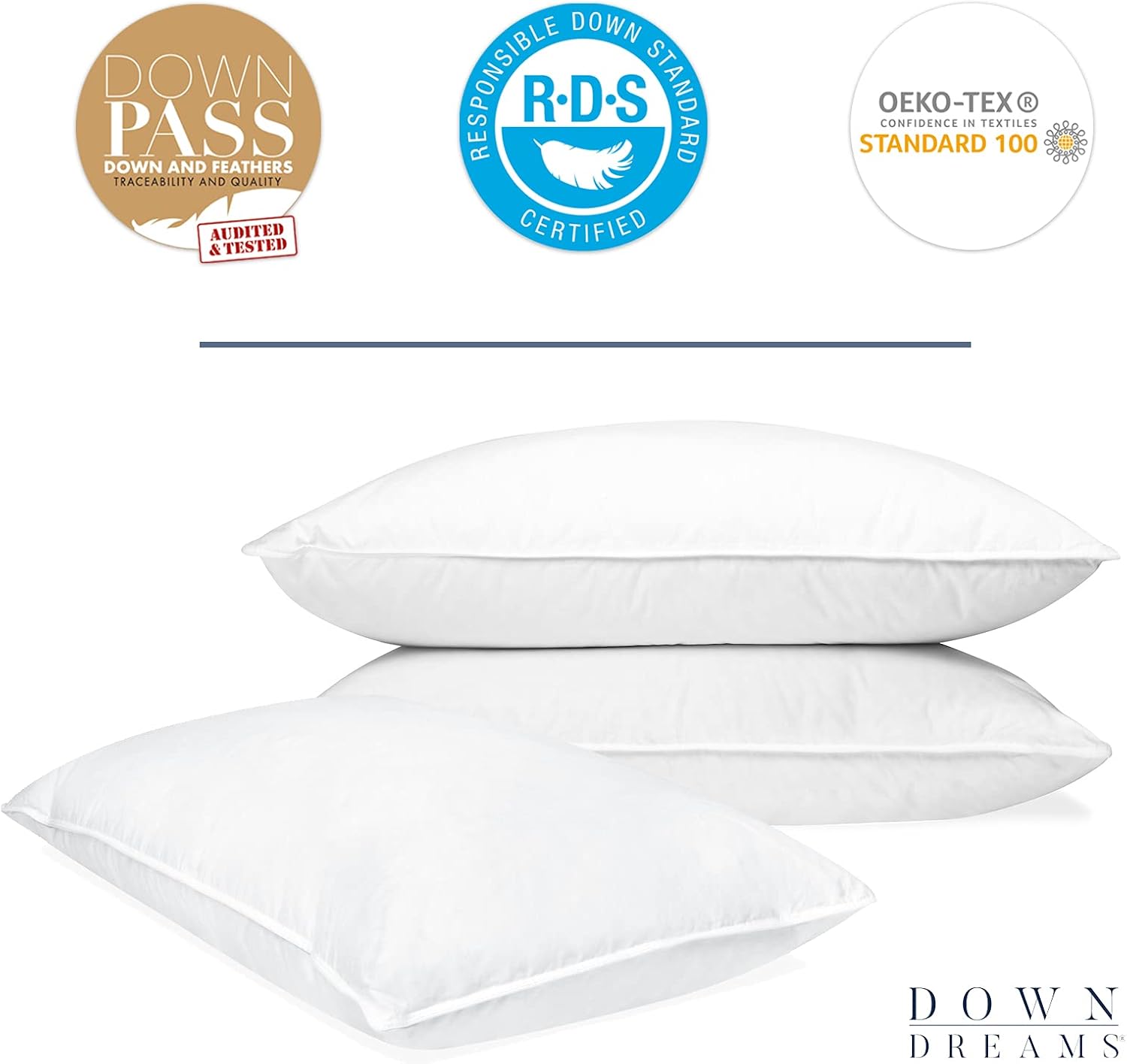 Down Dreams Almohadas clásicas Manchester Mills – Soporte KingMediano, paquete de 2 unidades