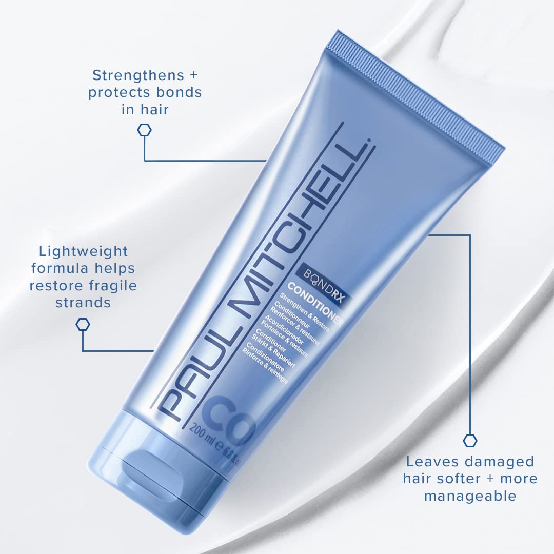 Paul Mitchell Acondicionador Bond Rx, fortalece y restaura, para cabello tratado químicamente + dañado, 24 onzas