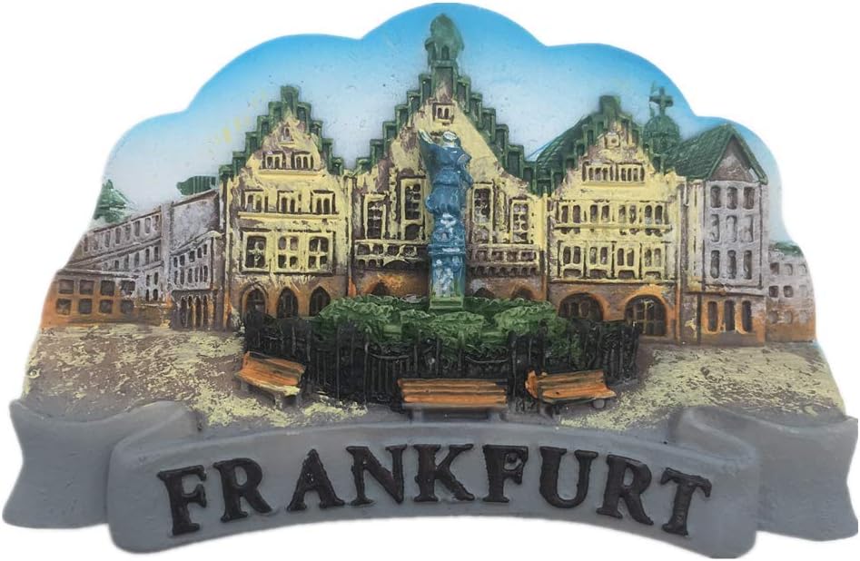 Imán de nevera Frankfurt Alemania Resina 3D Artesanía Artesanía Turística Viaje Ciudad Recuerdo Colección Letra Etiqueta para Refrigerador