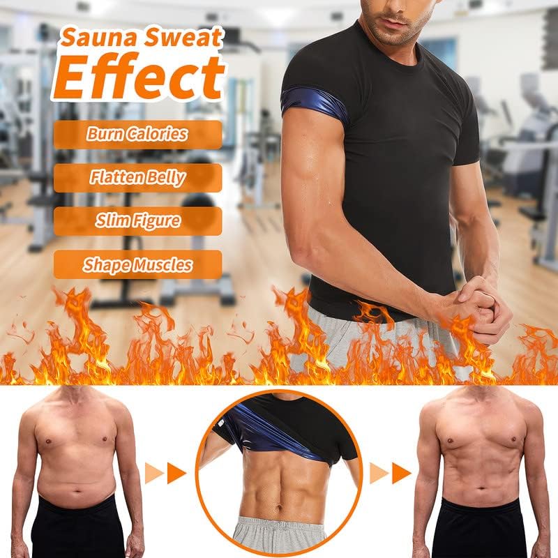 SHAPERIN Camisa de sauna para hombres para pérdida de peso, chaqueta de sauna para atrapar el calor, traje de sauna, chaleco para sudar, moldeador
