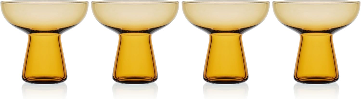 Mikasa Phoebe Margarita – Juego de 4 vasos de cóctel, color ámbar