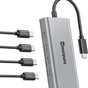 Minisopuru Divisor USB C Hub USB C de 4 puertos para portátil, solo transferencia de datos (no compatible con alimentación y video) USB C a USB C Minisopuru Divisor USB C Hub USB C de 4 puertos para portátil, solo transferencia de datos (no compatible con alimentación y video) USB C a USB C