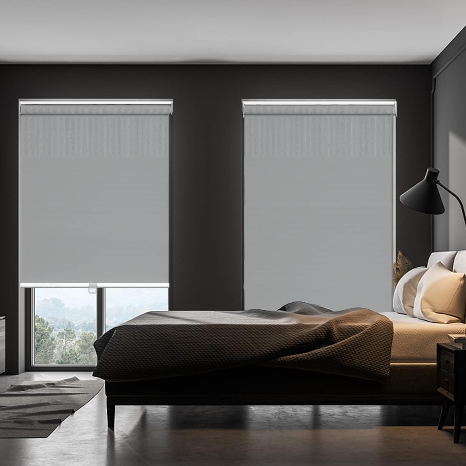 Persianas opacas para ventanas, persianas con aislamiento térmico y anti-rayos ultravioleta, 100 % opacas, para ventanas interiores del hogar, sala