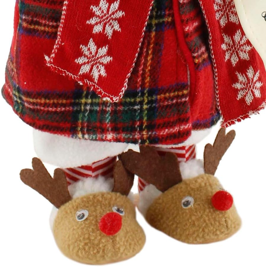 Sleepytime 163006 – Pantuflas de reno mullido de Papá Noel, 16 pulgadas, figura decorativa