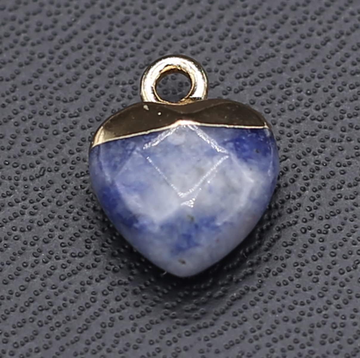 LE SKY 10 colgantes de piedra natural en forma de corazón mezclados de ágata de cristal para hacer joyas, collares, aretes, Piedra Ágata