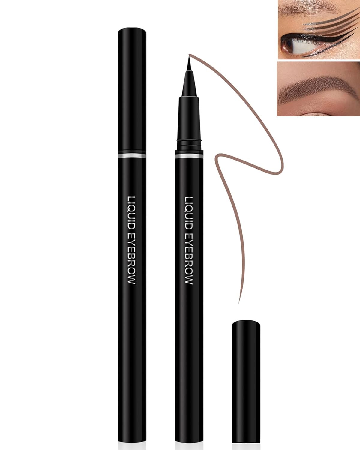 Lápiz líquido para cejas, bolígrafo profesional de tinte de cejas de elevación profesional, 2 unidades, lápiz delineador de ojos de agua de