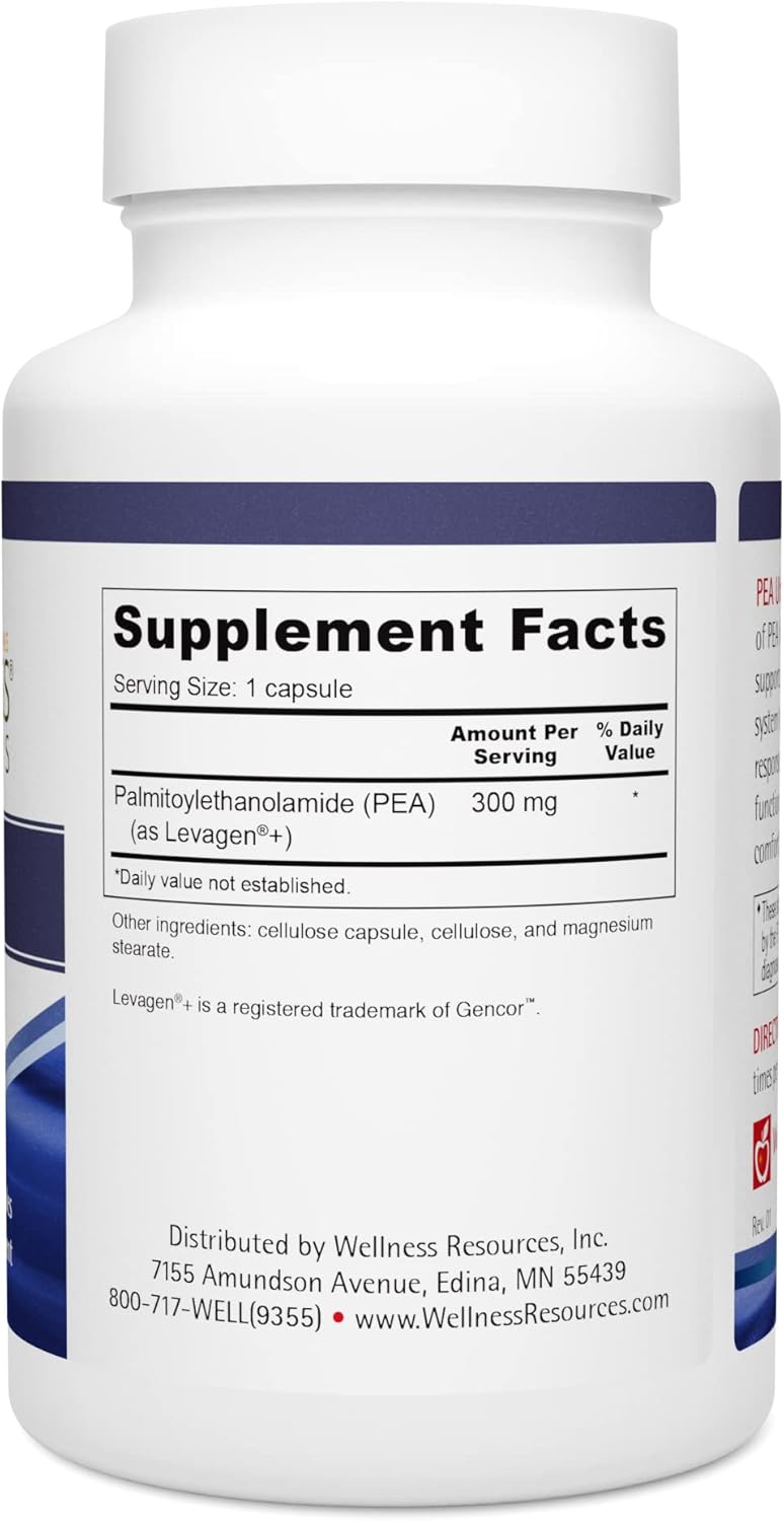 Wellness Resources Guisante Ultra con Levagen+ Guisante de alta absorción para dolor y molestias menores, 300 mg de palmitoiletanolamida micronizada