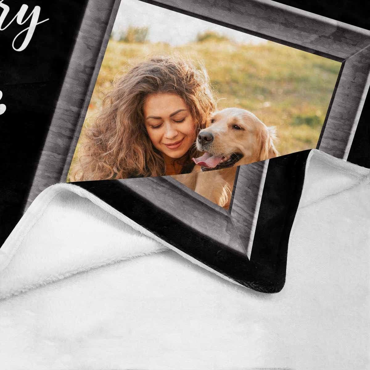 Artsadd Manta de memoria personalizada por pérdida de mascotas, foto personalizada, nombre, perro, gato, manta conmemorativa, regalo de condolencia,