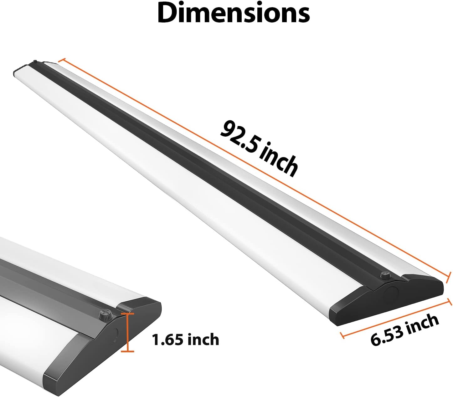 FaithSail Luz LED de tienda de 8 pies, tira de luces LED envolventes ultra delgadas de 110 W, 12600 lúmenes, iluminación LED de garaje de 5000 K,