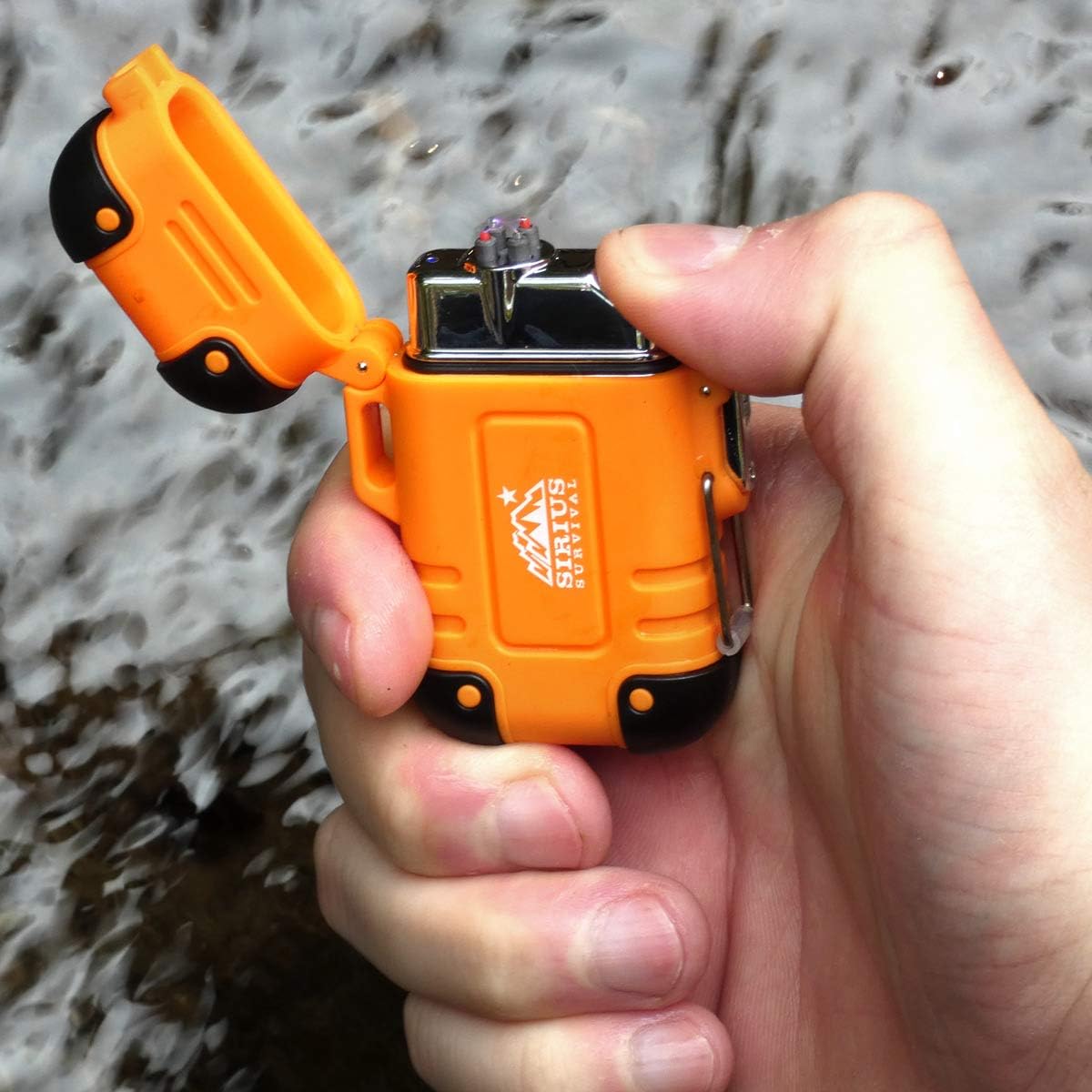 Sirius Survival Arc4 – Encendedor de plasma resistente al agua y resistente al viento, doble arco orientado en la parte superior, encendedor
