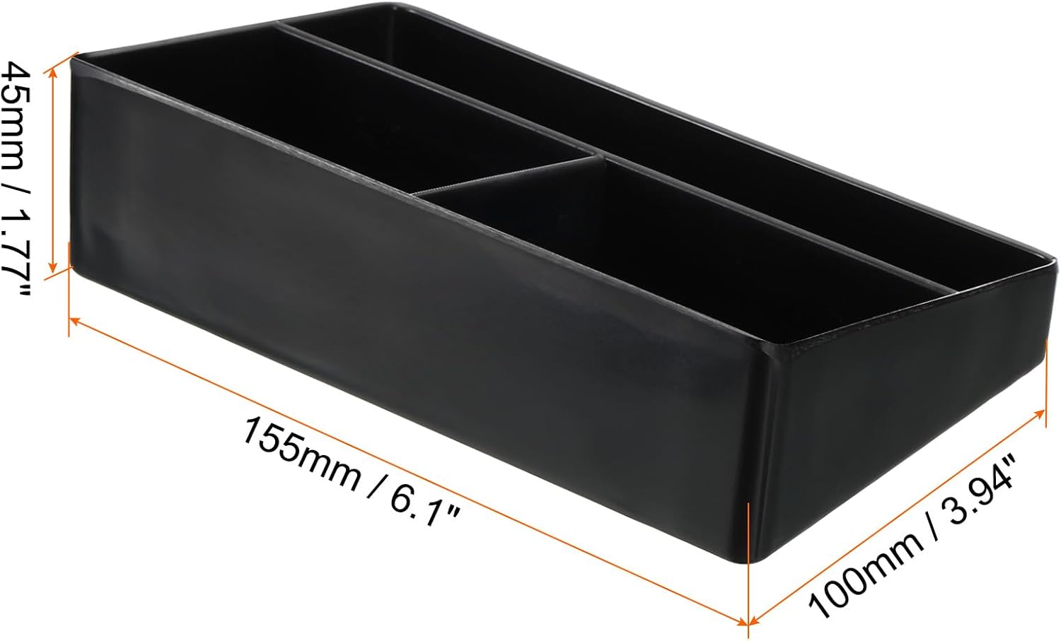 PATIKIL Caja de té de plástico, 3 compartimentos, organizador de bolsas de té, bolsa de café, contenedor de almacenamiento para cocina, despensa,