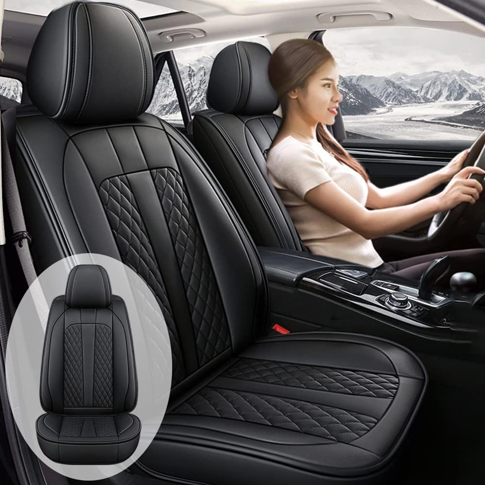 Maimeilong Funda de cuero de lujo para asiento de automóvil para Dacia Sandero, fundas de asiento protectoras impermeables a prueba de arañazos