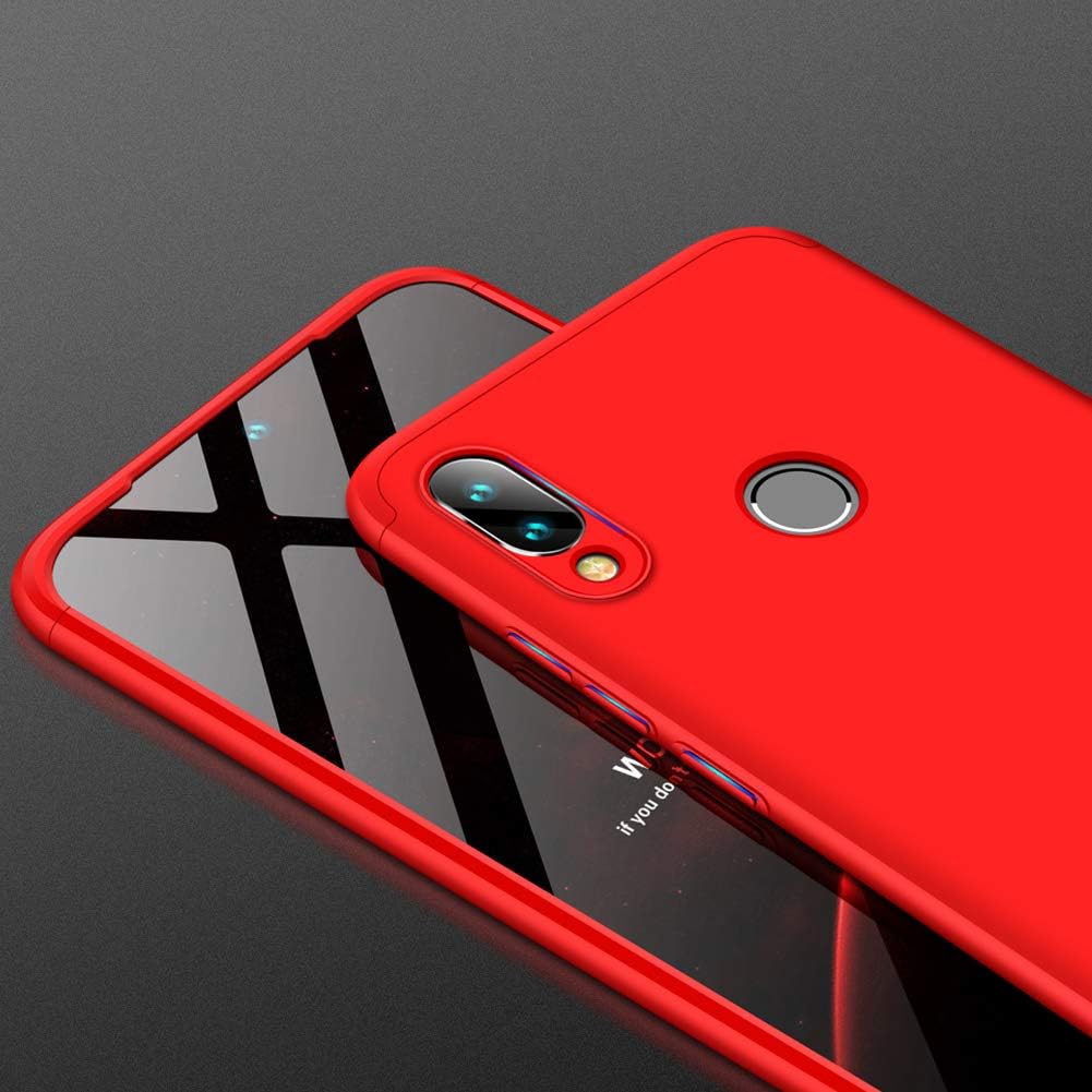 Para Xiaomi Redmi Note 7 Caso, parachoques y antiarañazos Funda rígida Bolsa de cubierta completa de 360 grados para Xiaomi Redmi Note 7 (rojo)