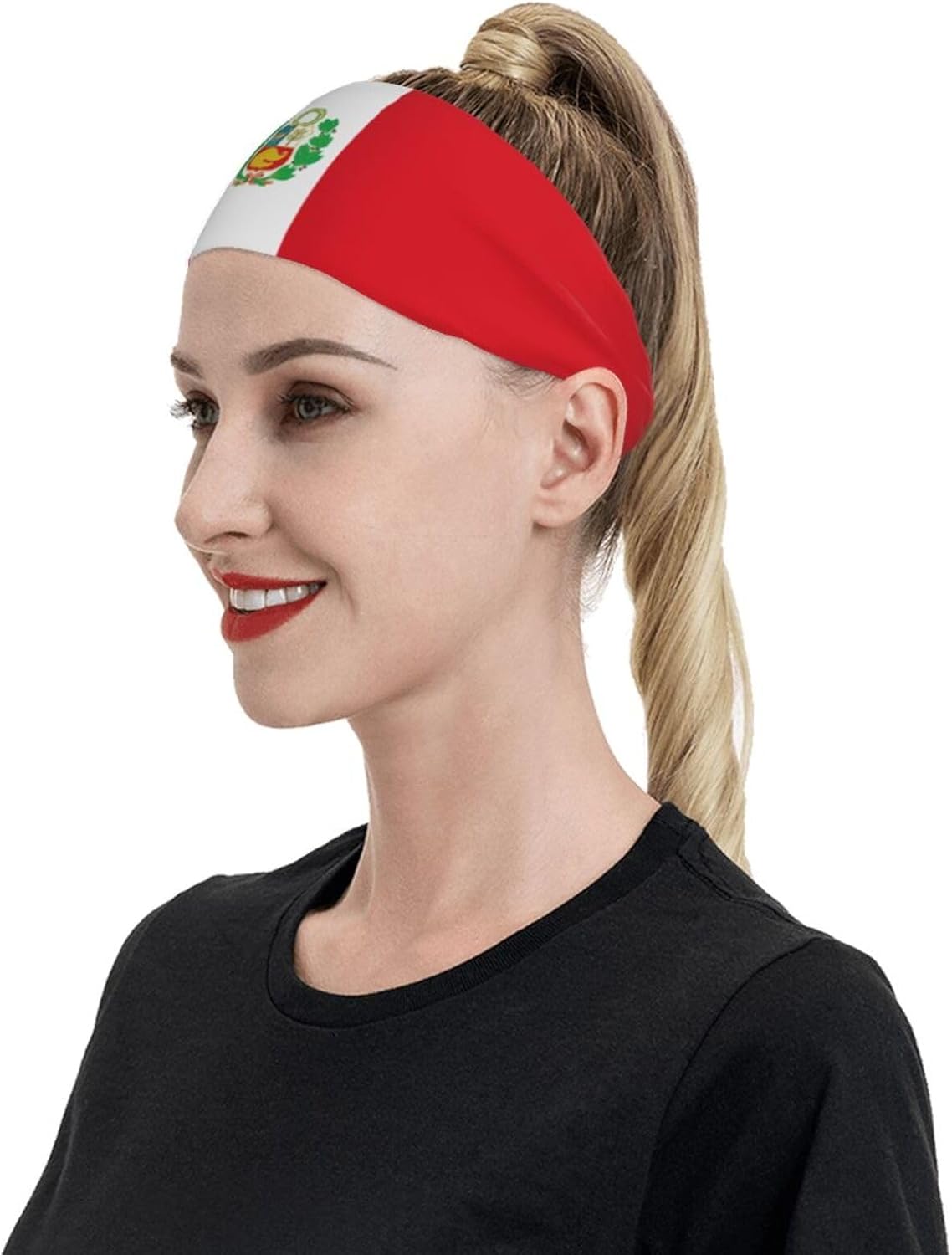 Diademas deportivas con la bandera de Perú para hombres y mujeres, absorbe la humedad, diademas deportivas para correr, fitness, yoga, ciclismo,