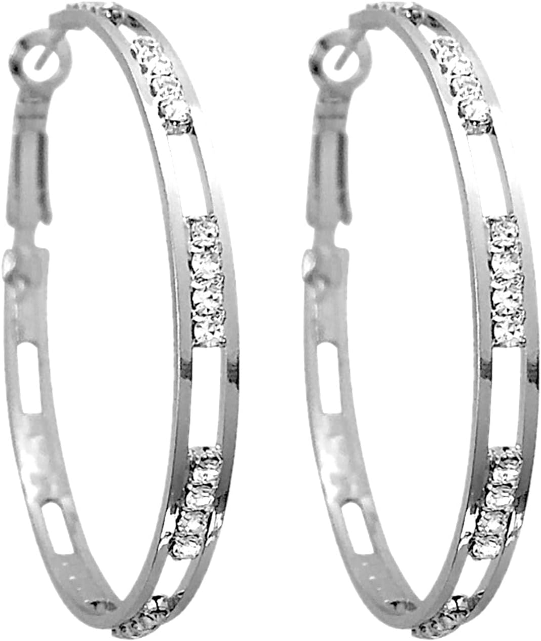 Pendientes grandes con diamantes de imitación circulares finos y colgantes dorados y plateados, elegantes aretes de diamantes de imitación para boda