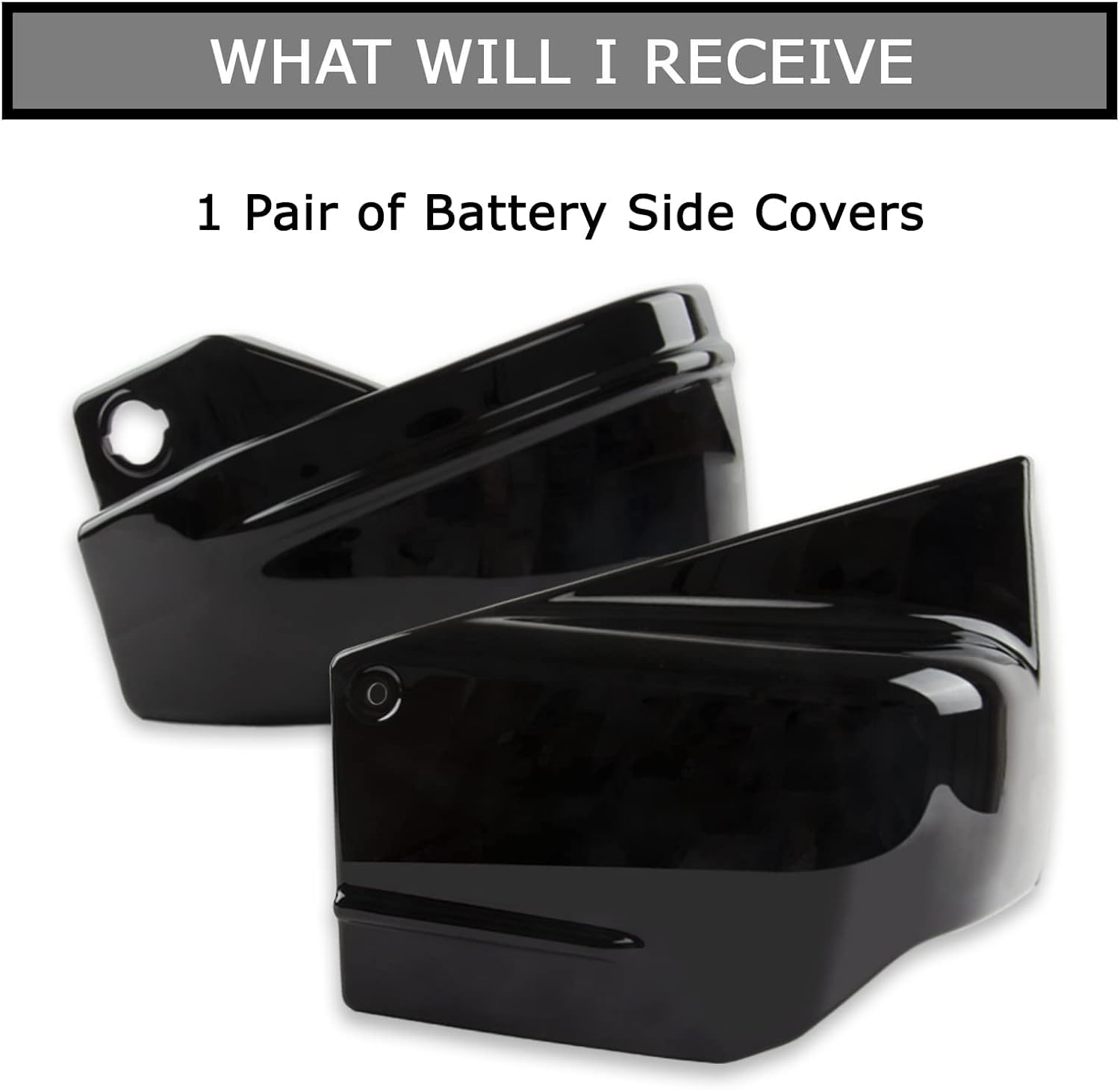Cubiertas laterales de batería izquierda y derecha para motocicleta V Star 650 All Years V Star 650 Classic Custom y Silverado Negro