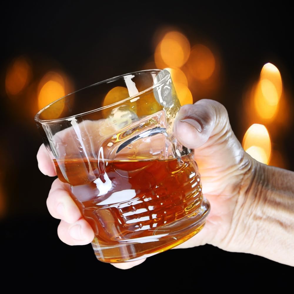 Juego de 4 vasos de whisky, vasos de 10 onzas antiguos para beber whisky escocés, bourbon, cóctel, coñac, vodka, ginebra de tequila, ron, licor de