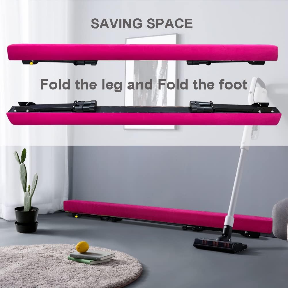 Viga de equilibrio ultra ajustable y plegable de 6 pies, equipo de gimnasia de gamuza alto y bajo, no requiere herramientas, viga de gimnasia para