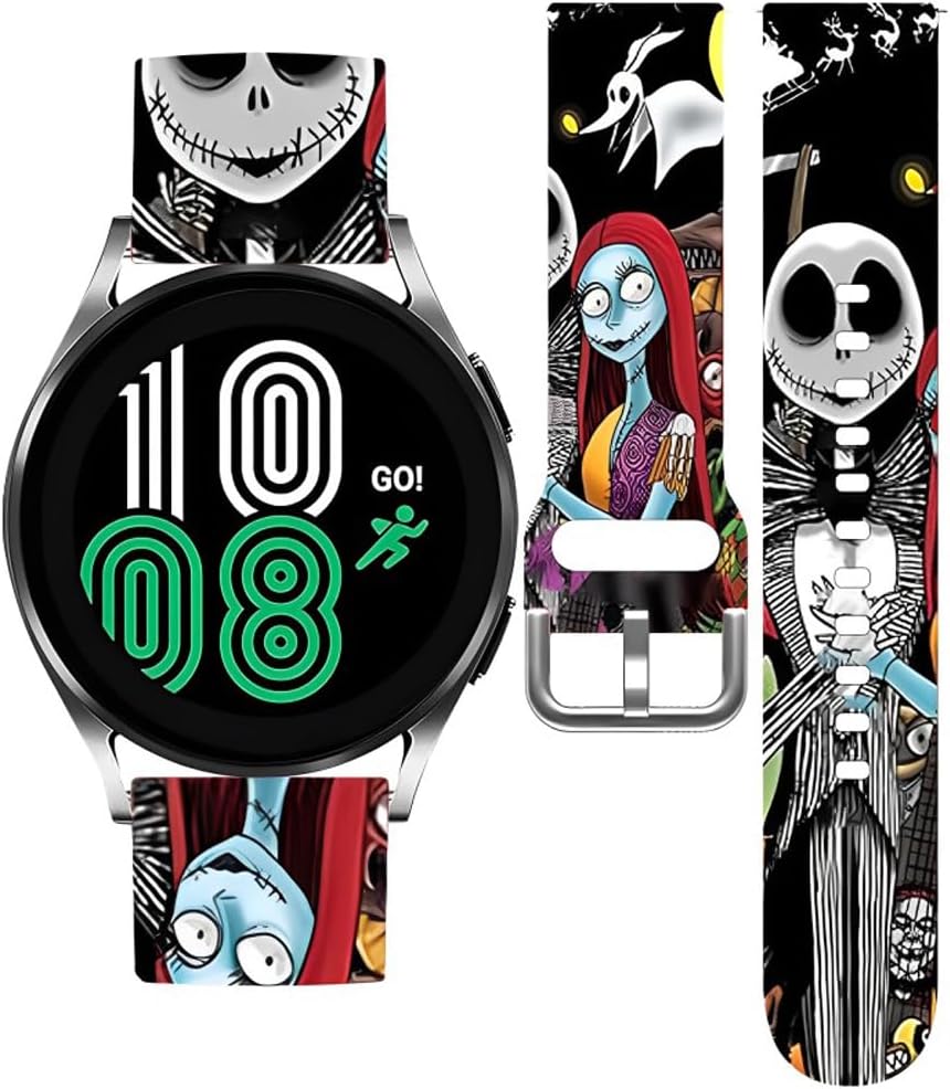 __PLACEHOLDER_BRAND_0__ Christmas Jack Skellington Sally – Correas compatibles con Samsung Galaxy Watch 6Watch 5 Pro de 1.77 pulgadas, Watch 4 de