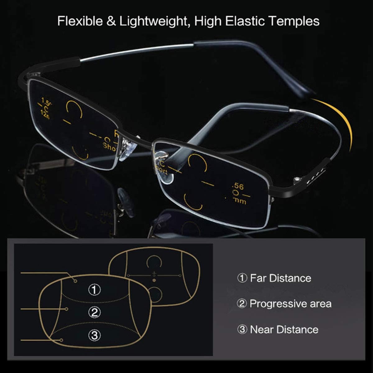 Lentes de lectura progresivos multifocal, bloqueo de luz azul, multifocales, para hombres y mujeres