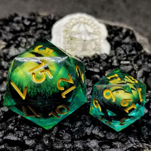 Sage’s Portal Dados de ojos de núcleo líquido de 1.299 in D20 con núcleo de vidrio para DND Dungeons and Dragons Pathfinder RPG TTRPG (Eye of The