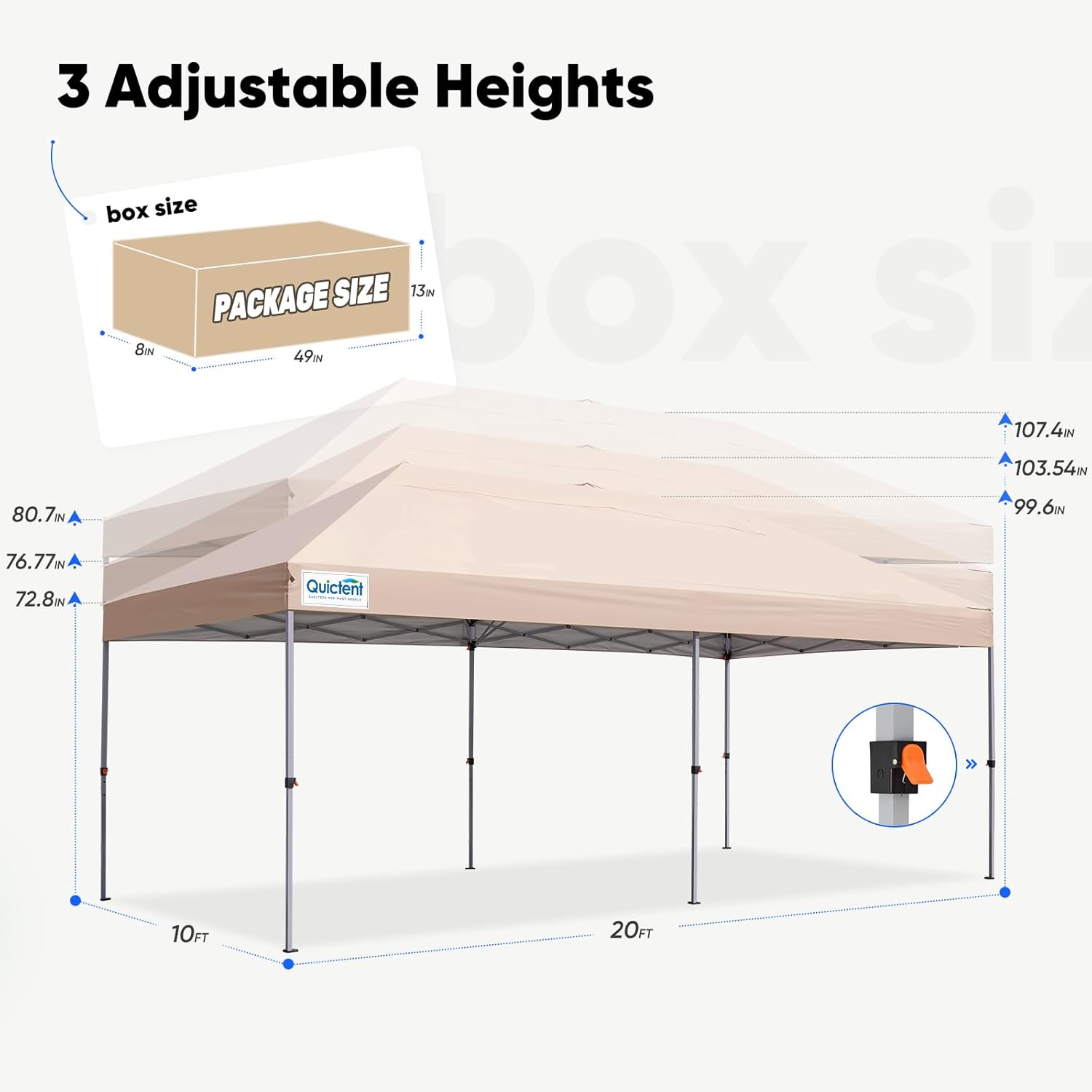 Quictent Toldo desplegable de privacidad de 10 x 20 pies con paredes laterales, refugio instantáneo con ventana de malla para eventos al aire libre