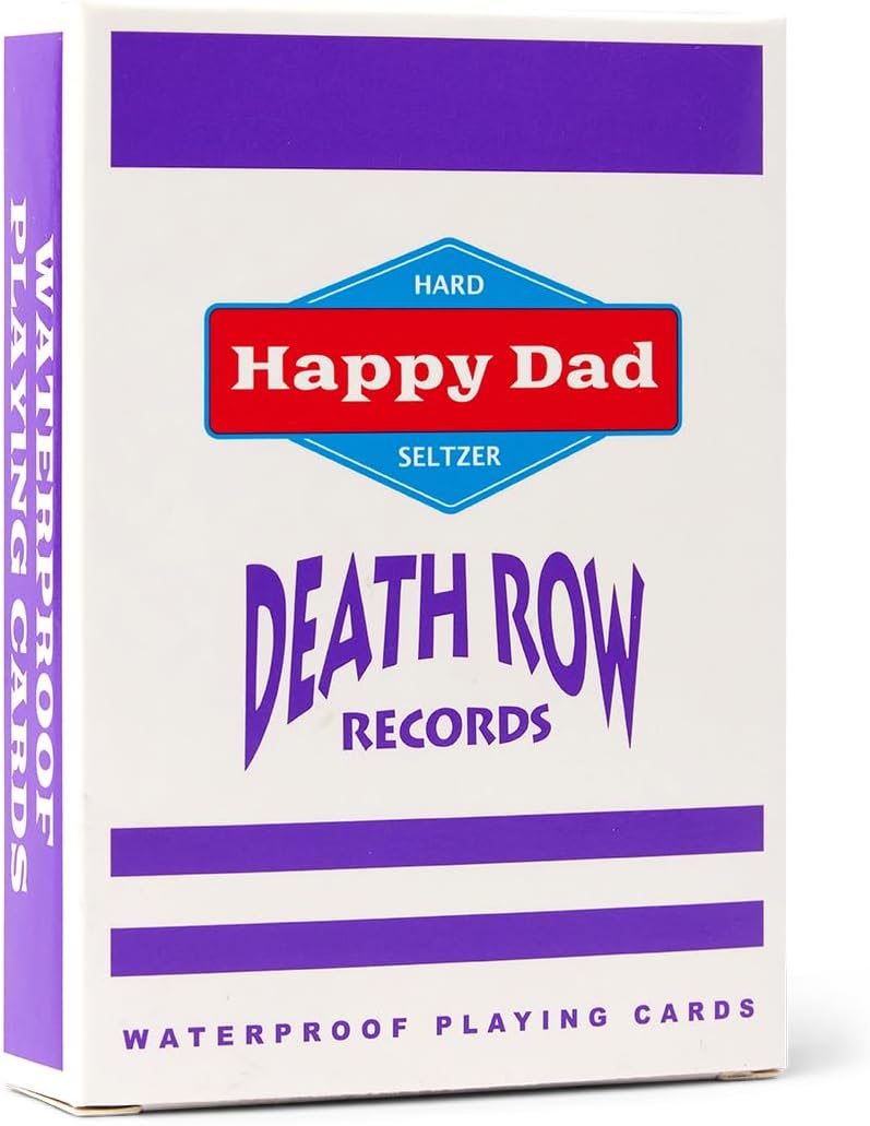Happy Dad x Death Row – Juego de cartas de plástico impermeable para cartas de póquer, noche de juegos de cartas, portón trasero, playa, fiesta en