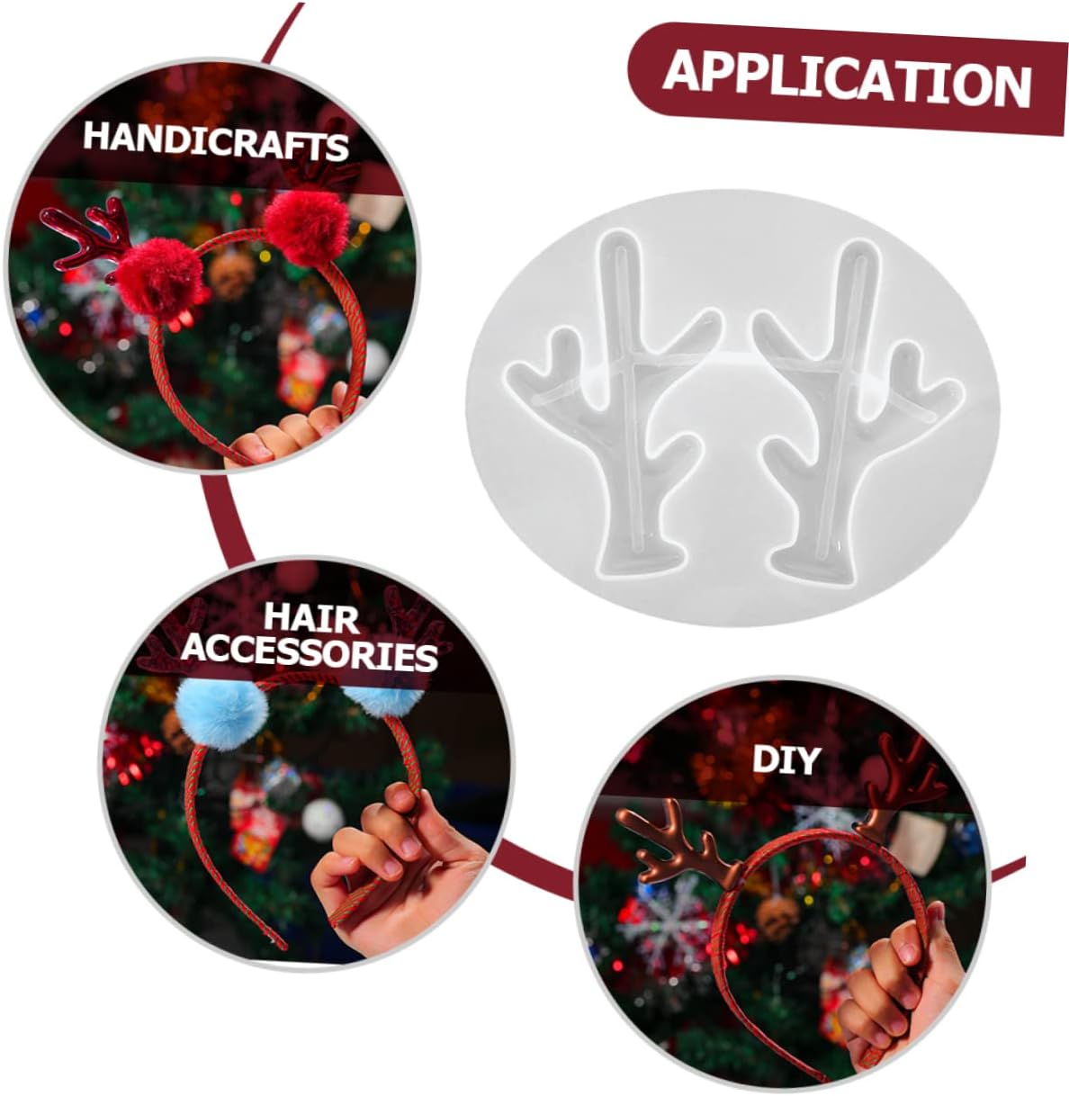 NOLITOY 12 Pcs Antler Mold Jewelry Making Supplies De para Gelatinas Jeweled Hair Clips Tuile Molds Silicone Headband Antler Silicone Mold Epoxy