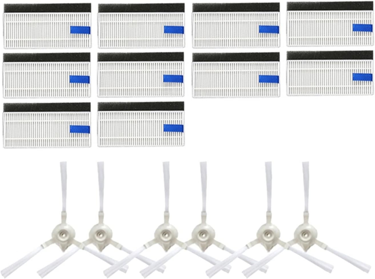 22pcs Side Brush Hepa Filter Replacement Parts Compatible with Tefal Rowenta X-plorer Serie 75 RG7687RR7687WH Robotic Vacuum Cleaner