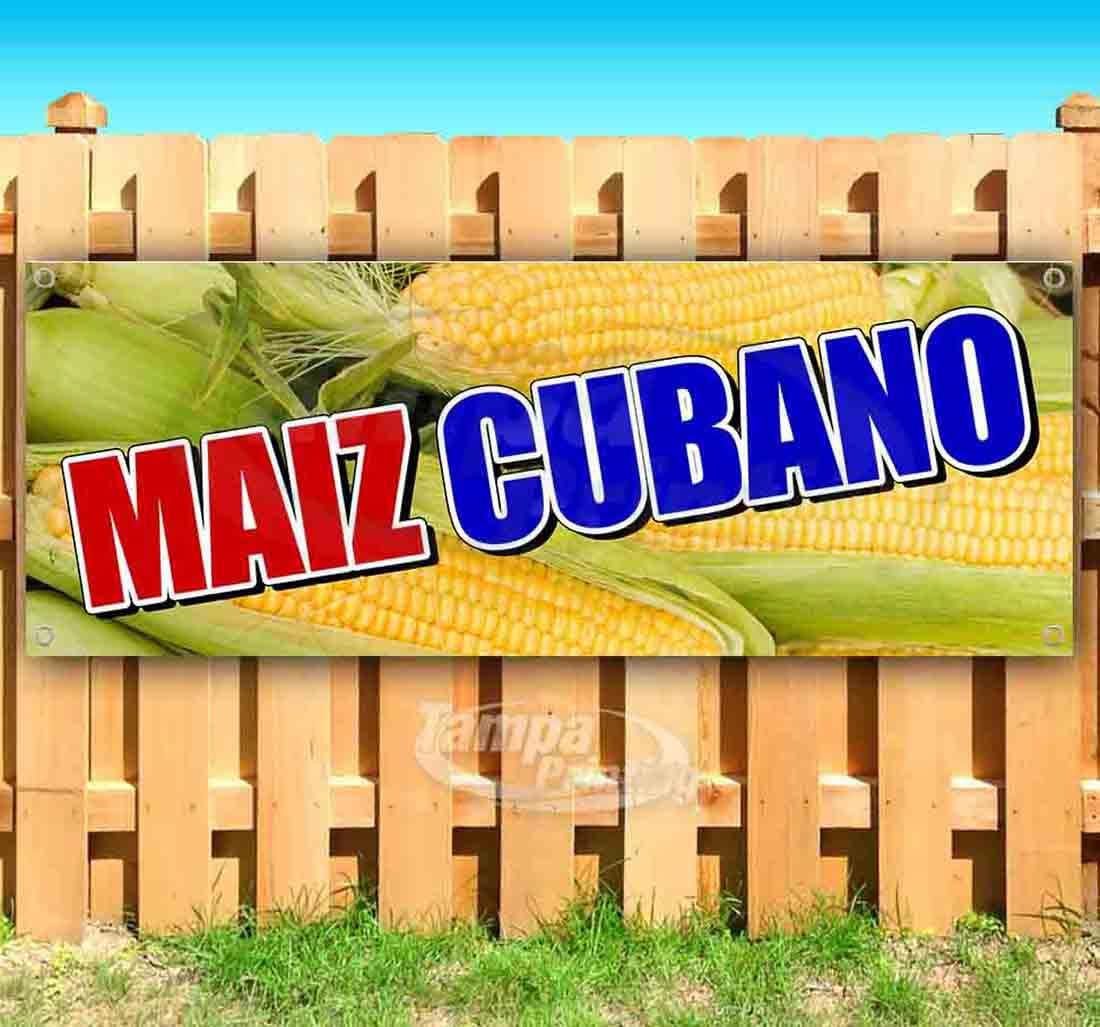 Maiz Cubano Banner 13 oz  Sin tela  Vinilo resistente de una sola cara con ojales de metal