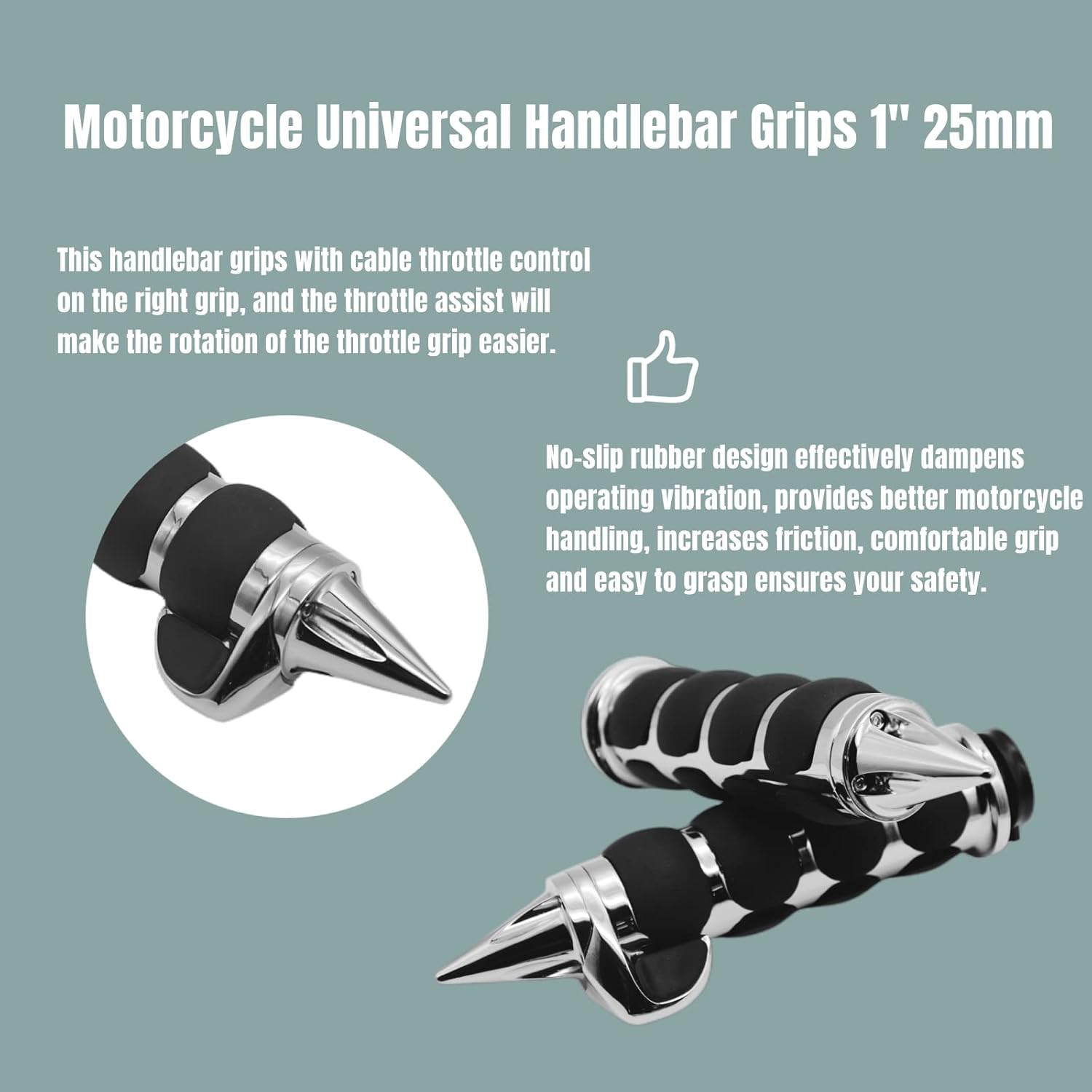 Empuñaduras de mano para motocicleta de 1 pulgada y 0.984 in, antideslizantes, universales, para Harley Davidson Street Glide Sportster 883 Road