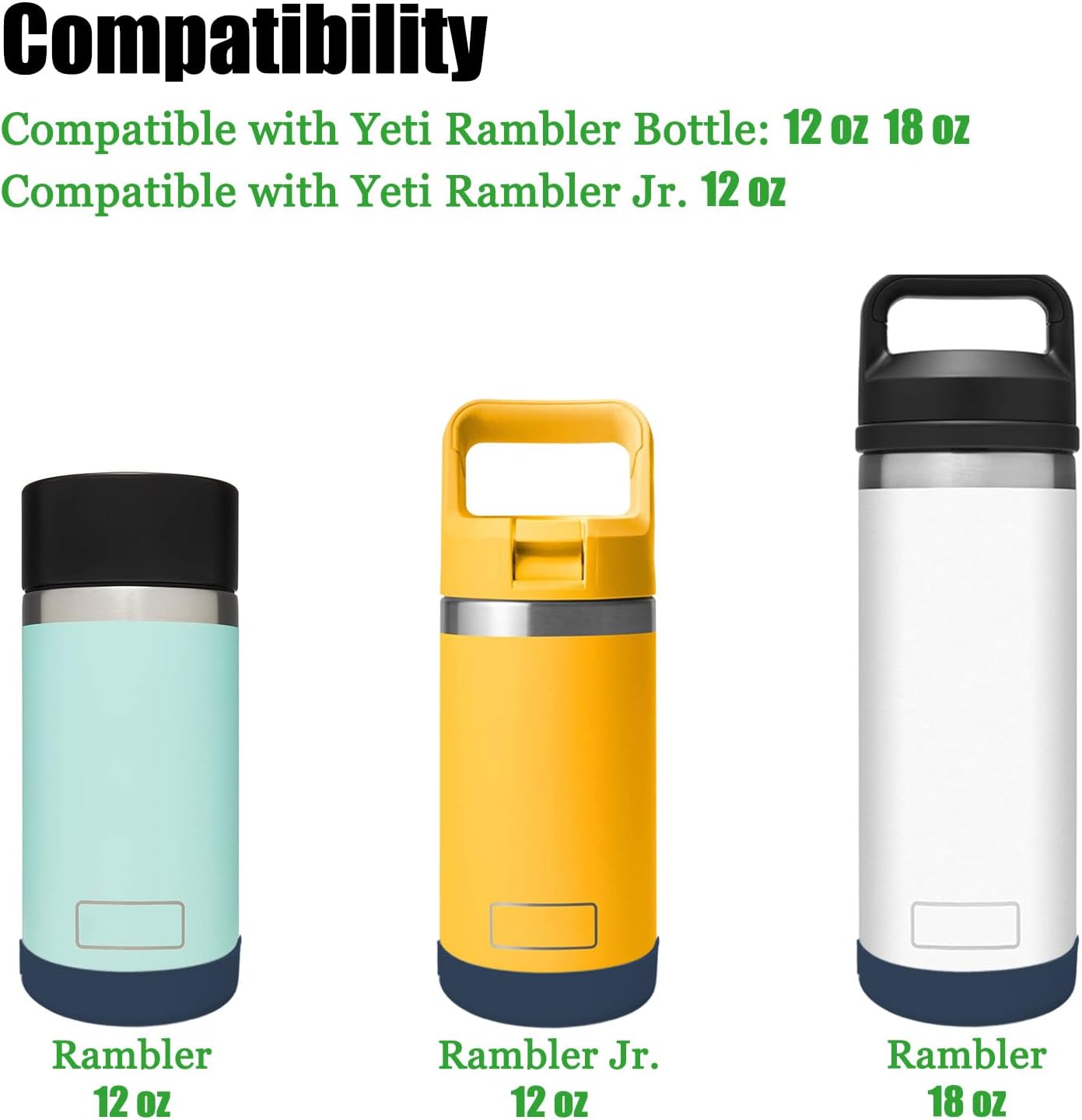 Funda de silicona para botas YETI Rambler Jr de 12 onzas y Rambler de 12 onzas y 18 onzas, protección más segura para botella YETI Rambler  Apto